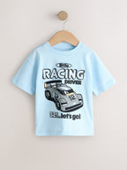 Black/Grey Race Car Short Sleeve Graphic T-Shirts 3 Pack (3mths-7yrs)