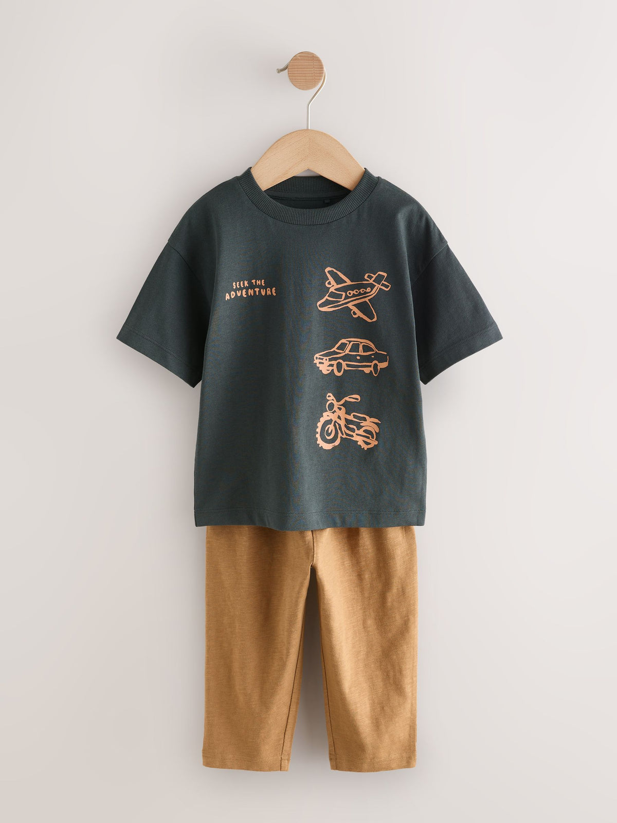 Blue/Black/White Vehicles Short Sleeve T-Shirts & Joggers Set 3 Pack (3mths-7yrs)
