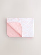Baker by Ted Baker Pink/White All-Over Printed Quilted Blanket