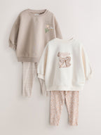 Neutral Sweatshirt & Leggings Set 2 Pack (3mths-7yrs)