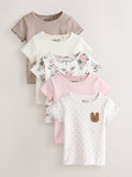 Pink Short Sleeve T-Shirts 5 Pack (3mths-7yrs)