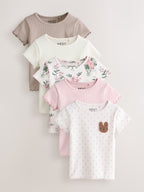 Pink Short Sleeve T-Shirts 5 Pack (3mths-7yrs)