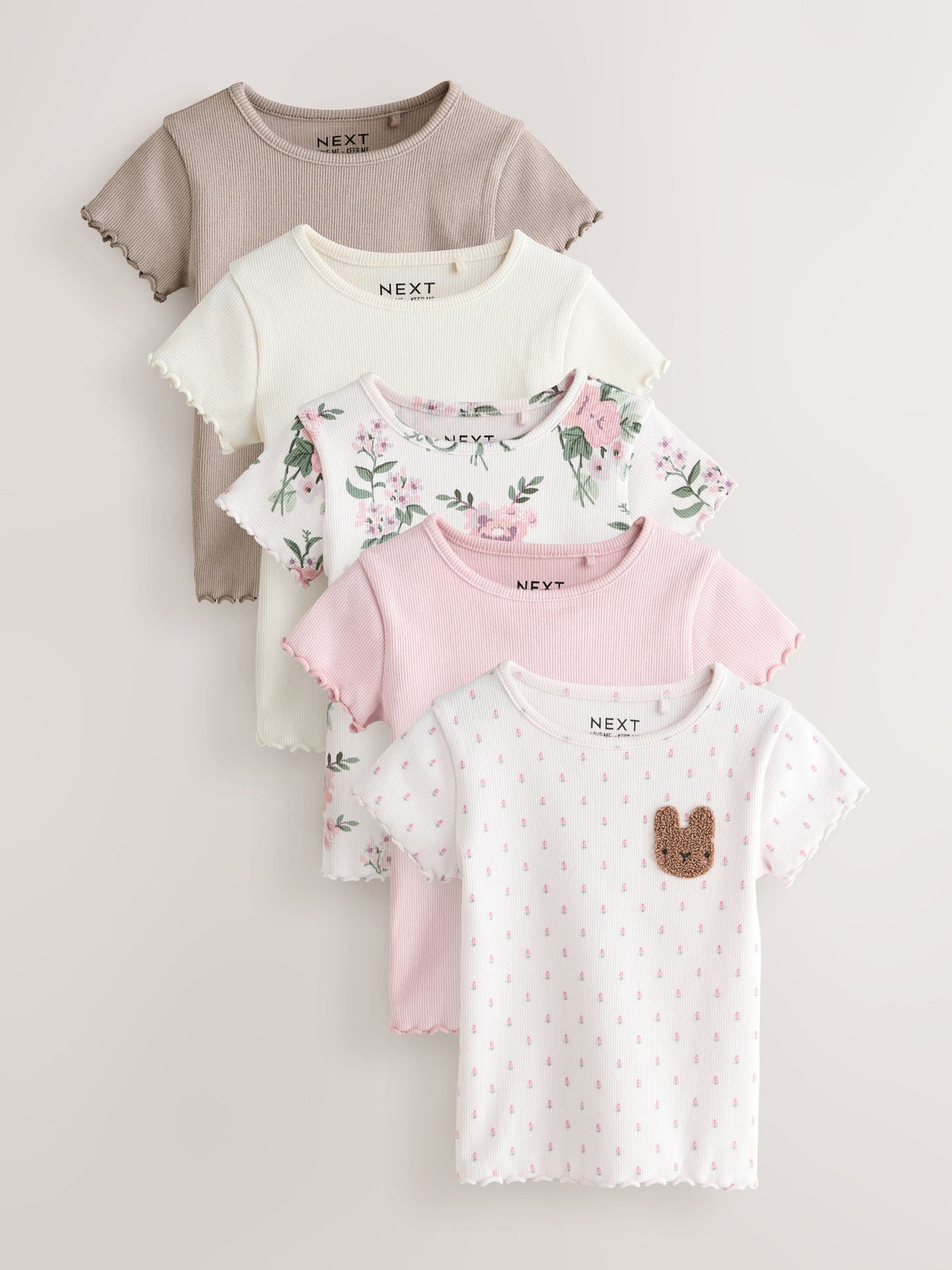 Pink Short Sleeve T-Shirts 5 Pack (3mths-7yrs)