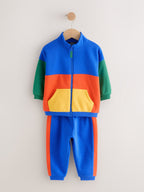 Green/Blue Colour Block Full Zip Sweat and Joggers Set (3mths-7yrs)