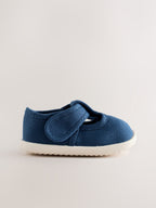 Navy Crawler T-Bar Baby Shoes (0-2mths)