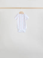 Pink 7 Pack Short Sleeve Baby Bodysuit