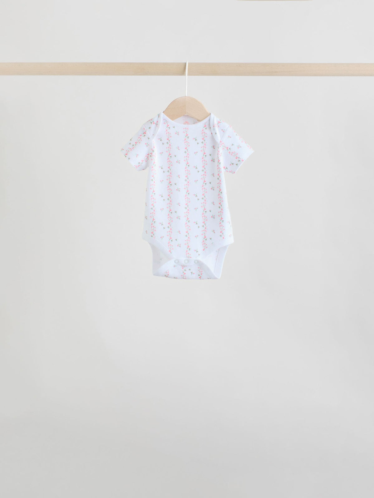 Pink 7 Pack Short Sleeve Baby Bodysuit