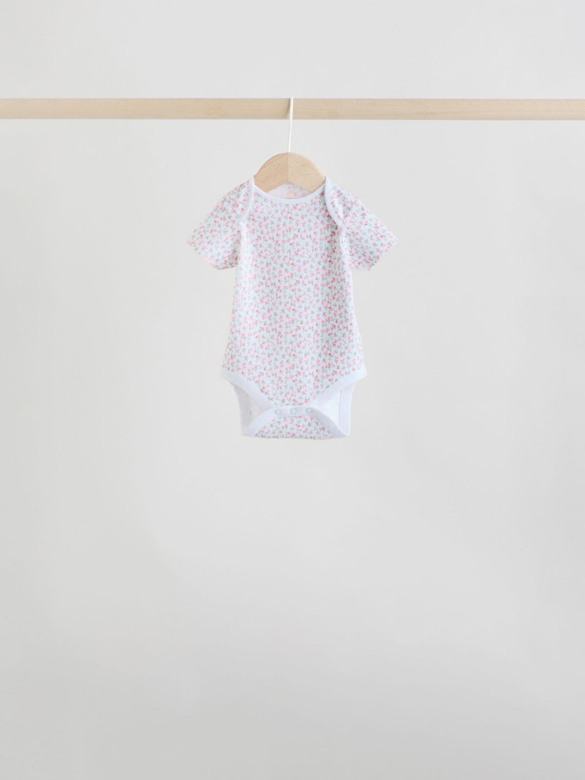 Pink 7 Pack Short Sleeve Baby Bodysuit