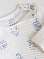 Blue Long Sleeve Baby Bodysuits 5 Pack