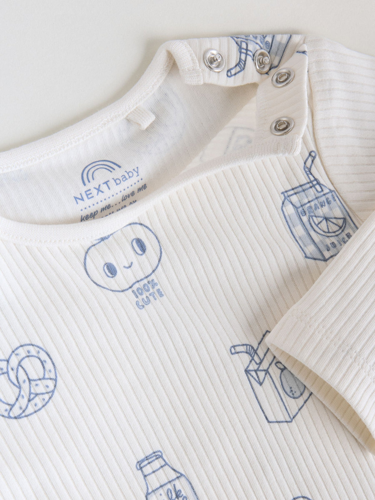 Blue Long Sleeve Baby Bodysuits 5 Pack