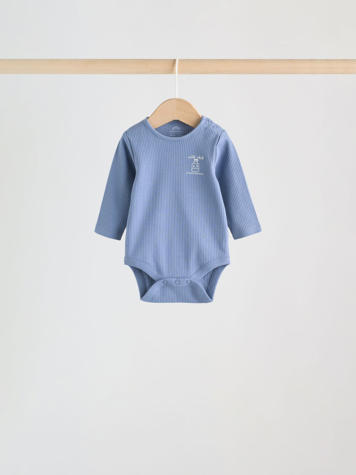 Blue Long Sleeve Baby Bodysuits 5 Pack