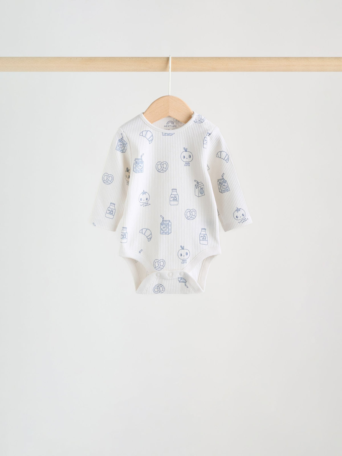 Blue Long Sleeve Baby Bodysuits 5 Pack