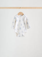 Blue Long Sleeve Baby Bodysuits 5 Pack