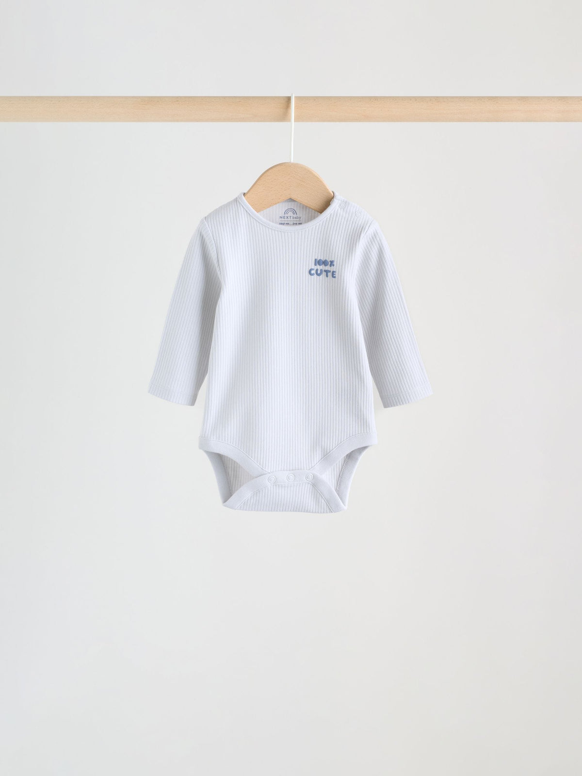 Blue Long Sleeve Baby Bodysuits 5 Pack