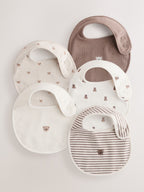 Brown Bibs 5 Pack