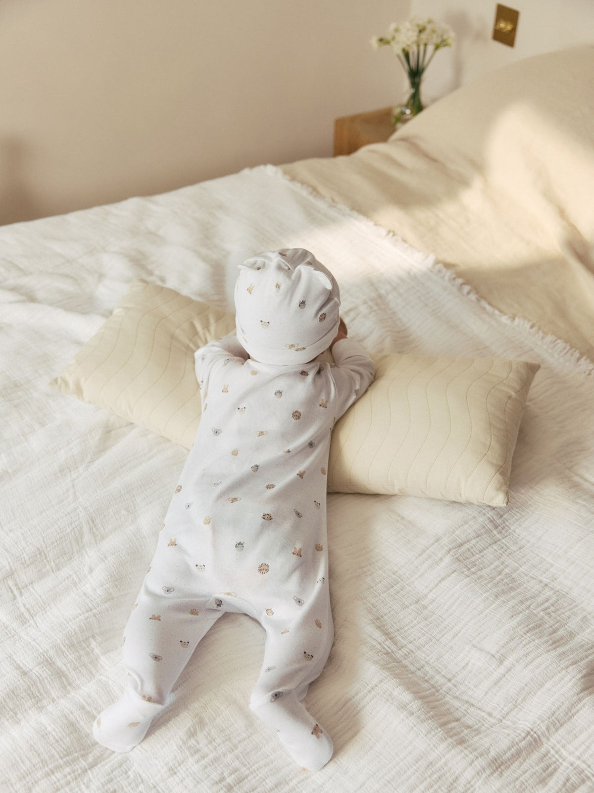 White Born in 2026 Baby Sleepsuit & Hat Set (0-9mths)