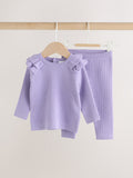 Purple Baby Knitted Jumper and Leggings Set 2 Piece (0mths-3yrs)