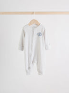 Blue Milk Club Two Way Zip Baby Sleepsuits 3 Pack (0mths-3yrs)