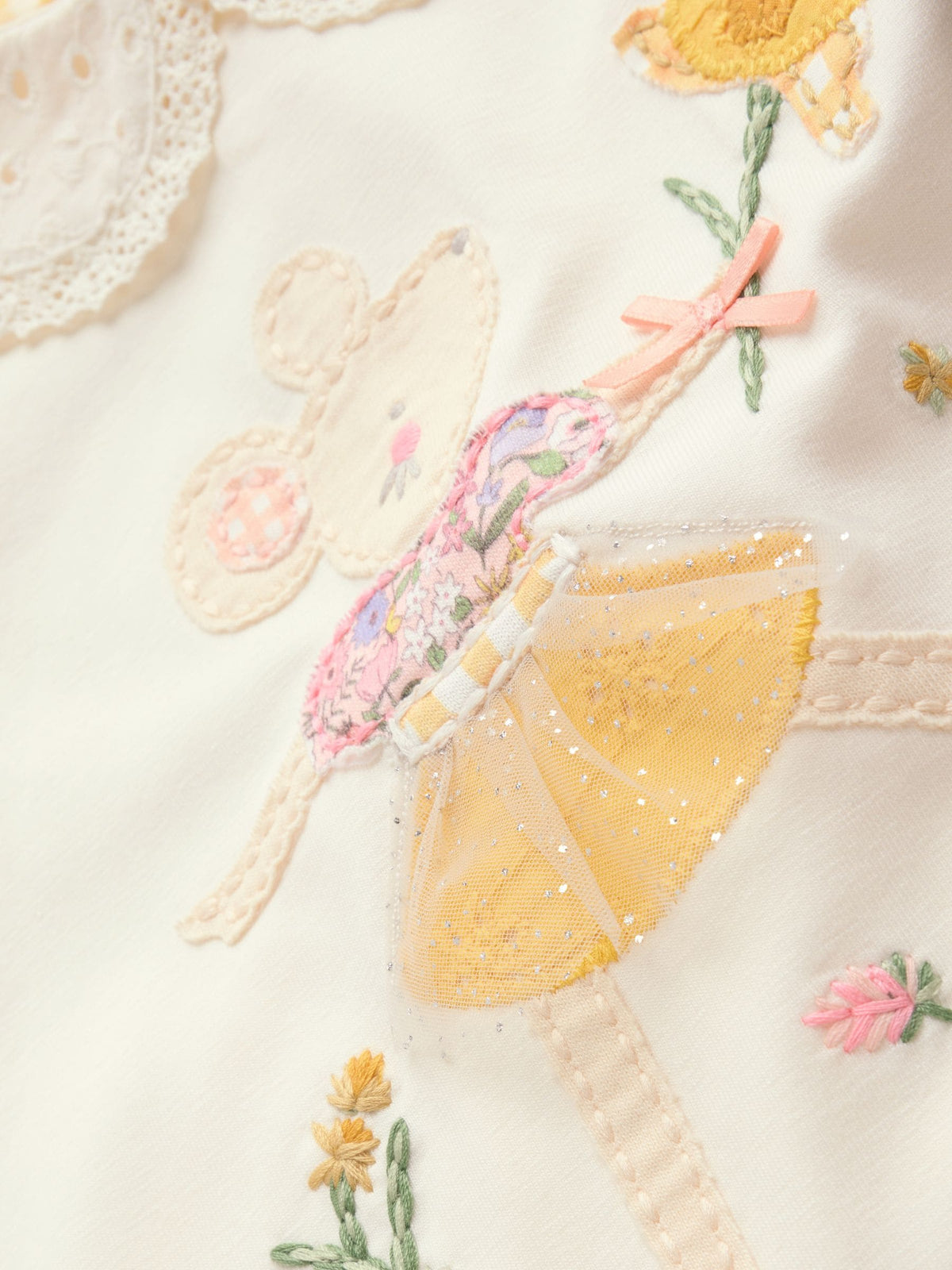 Ecru Fairy Mouse Long Sleeve Top and Legging Baby 2 Piece Set (0mths-2yrs)
