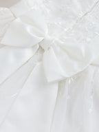 Floral Embroidered Long Sleeve Flower Bow Dress (3-16yrs)