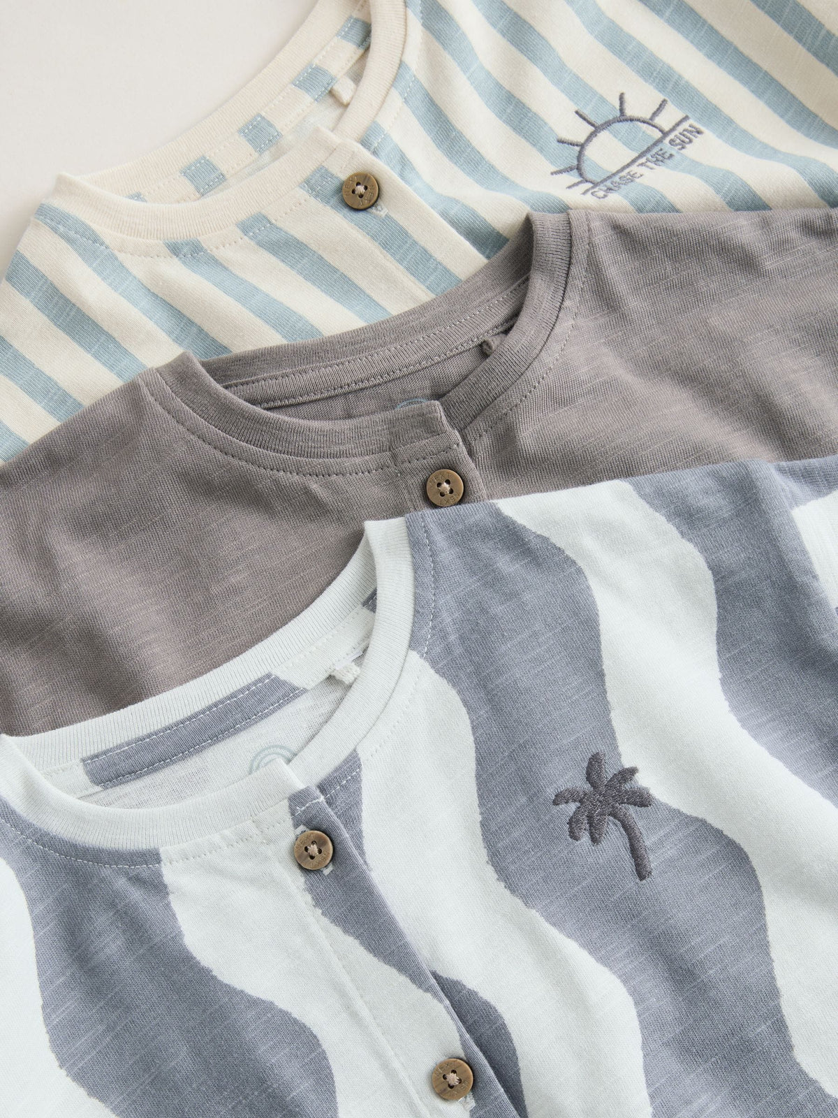 Grey Scandi Cactus Rompers 3 Pack