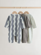 Grey Scandi Cactus Rompers 3 Pack