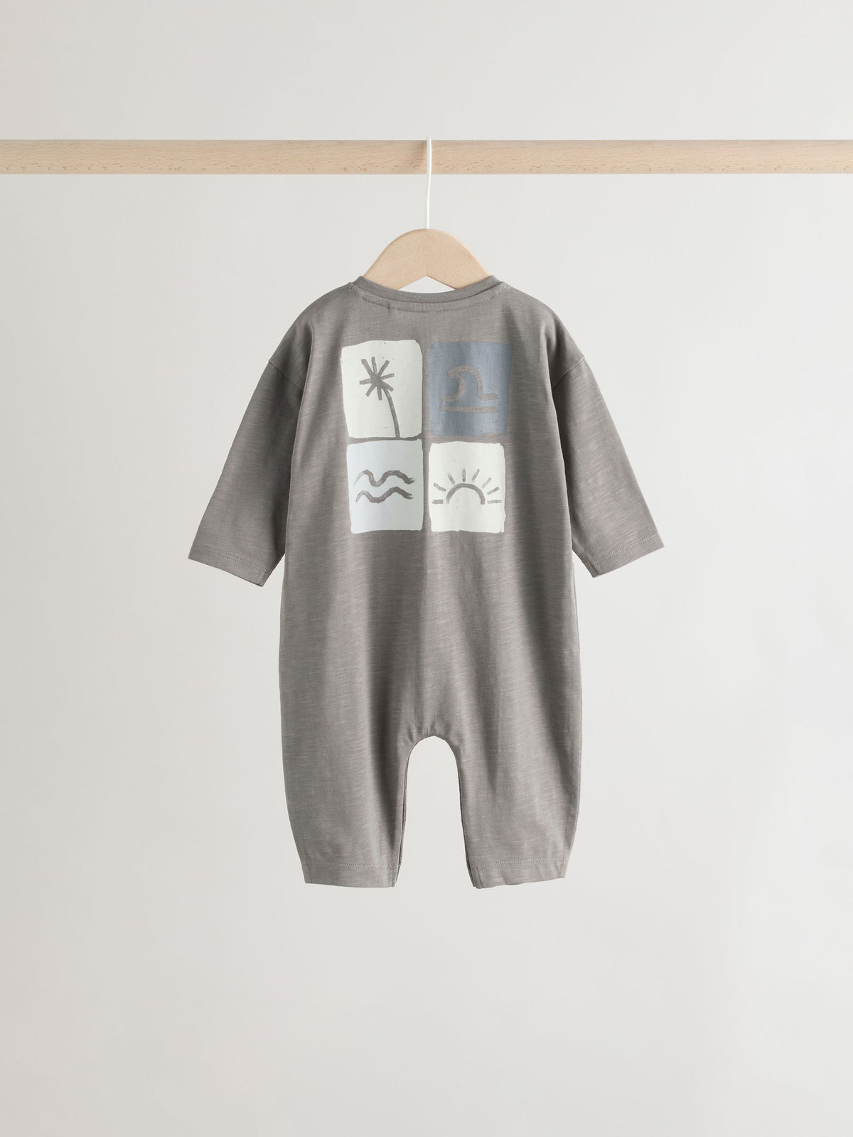 Grey Scandi Cactus Rompers 3 Pack