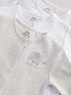 Grey Elephant Baby Sleepsuits 3 Pack (0-2yrs)