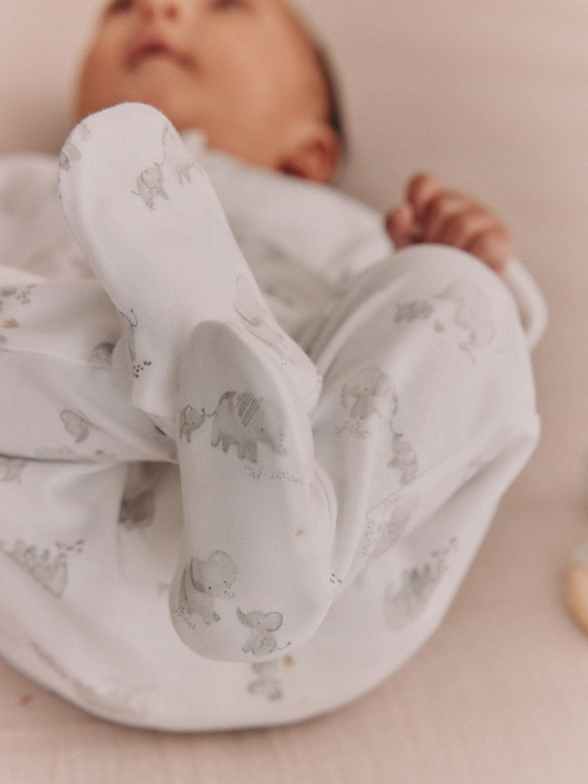Grey Elephant Baby Sleepsuits 3 Pack (0-2yrs)
