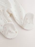 Cream Hello World Baby Sleepsuit and Hat Set (0-9mths)
