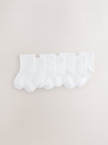 White 7 Pack Baby Socks