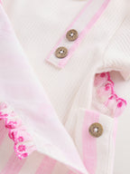 Pink Stripe Baby Dungarees and Bodysuits Set 2 Piece (0mths-2yrs)