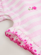 Pink Stripe Baby Dungarees and Bodysuits Set 2 Piece (0mths-2yrs)