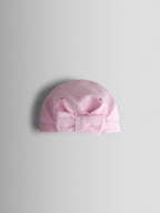 JoJo Maman Bébé Pink Heart Embroidered Cotton Footed Sleepsuit and Bonnet Set
