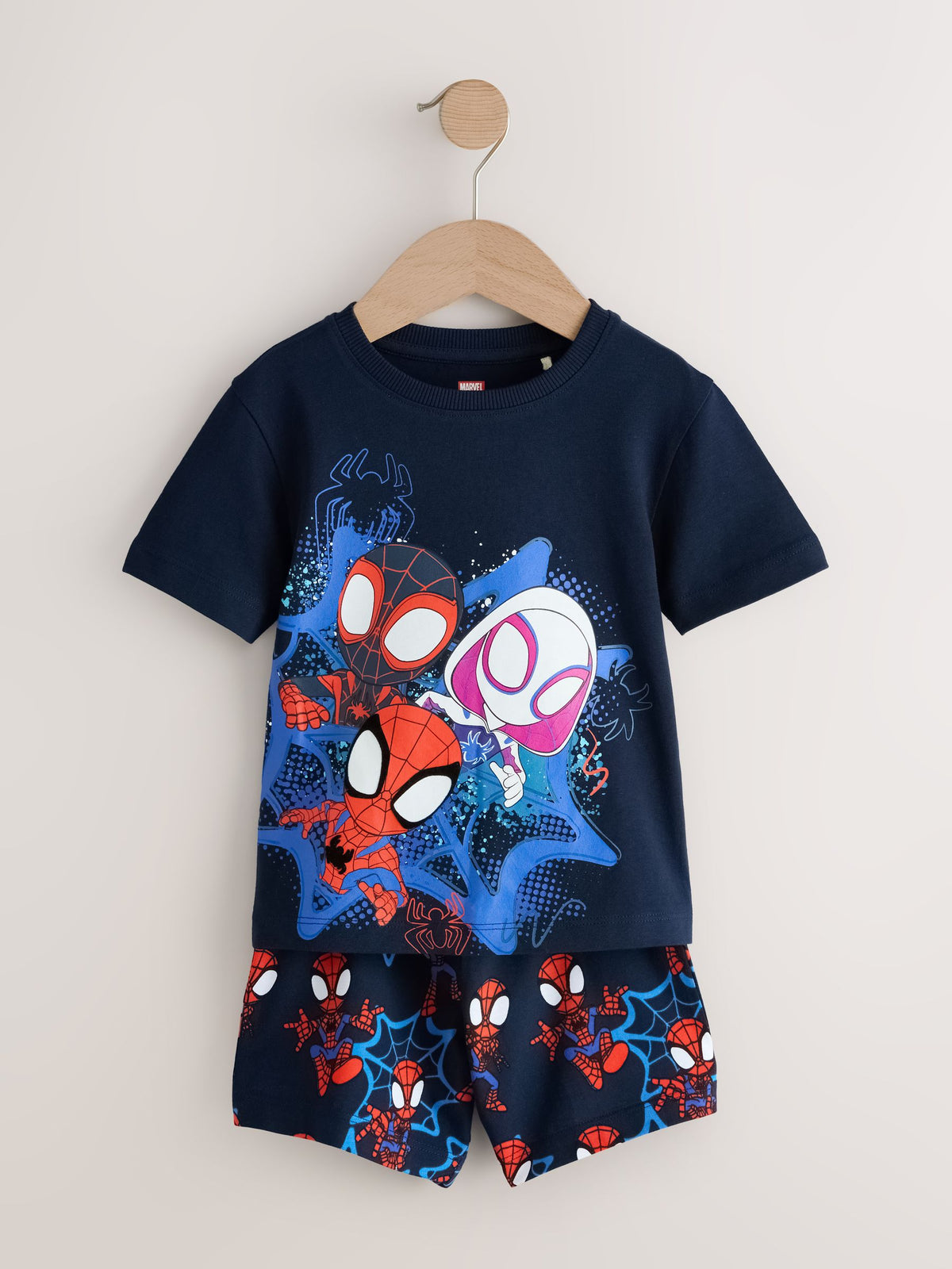 Navy/Red Spidey and Friends Short Pyjamas 3 Pack (12mths-10yrs)