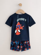 Navy/Red Spidey and Friends Short Pyjamas 3 Pack (12mths-10yrs)