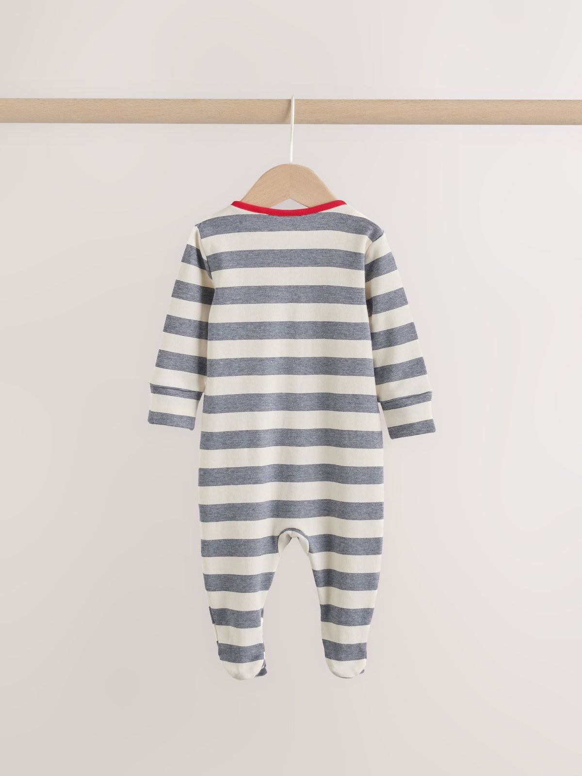 Blue Red Stripe Baby Sleepsuit 3 Pack (0mths-2yrs)
