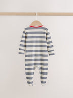 Blue Red Stripe Baby Sleepsuit 3 Pack (0mths-2yrs)