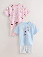 Pink/Blue Fairy Top & Cycle Shorts Set 2 Pack (3mths-7yrs)