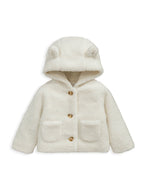 Mamas & Papas Cream Borg Jacket With 3D Bear Ears