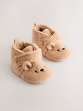 Tan Brown Bear Baby Slipper Wrap Boots (0-24mths)