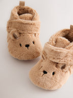 Tan Brown Bear Baby Slipper Wrap Boots (0-24mths)
