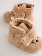 Tan Brown Bear Baby Slipper Wrap Boots (0-24mths)