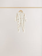 Neutral Cloud 7 Pack Two Way Zip Sleepsuits 4 Pack (0-3yrs)