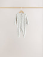 Neutral Cloud 7 Pack Two Way Zip Sleepsuits 4 Pack (0-3yrs)