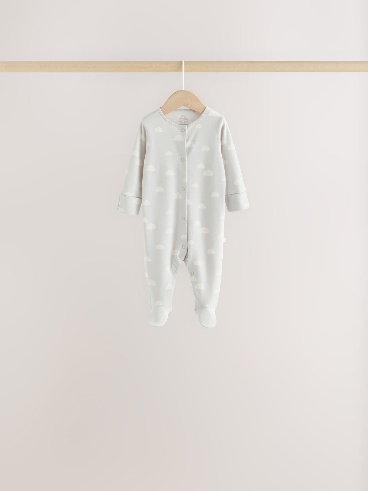 Neutral Cloud 7 Pack Two Way Zip Sleepsuits 4 Pack (0-3yrs)