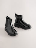 Black Patent Chelsea Ankle Boots