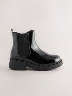 Black Patent Chelsea Ankle Boots