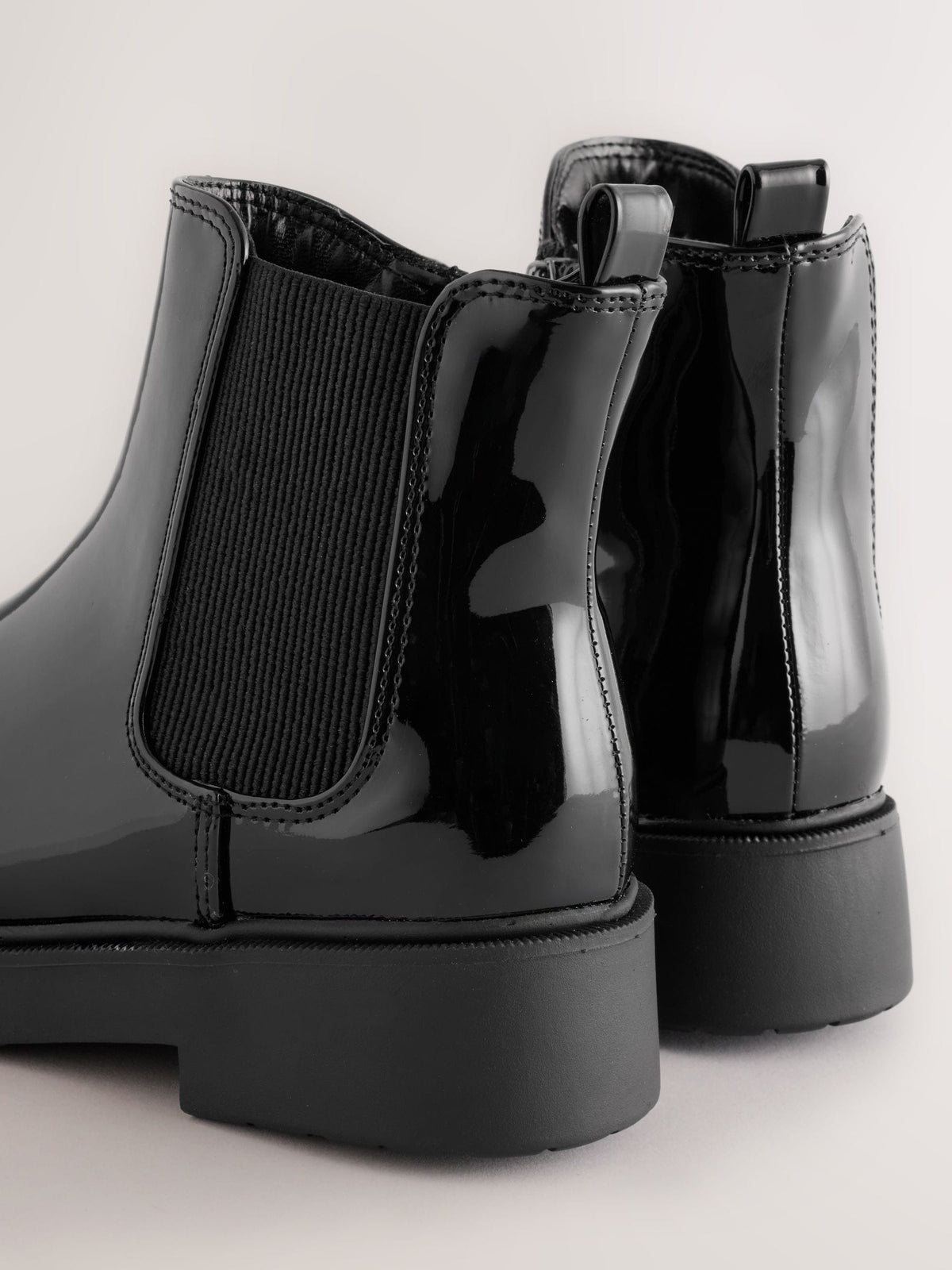 Black Patent Chelsea Ankle Boots