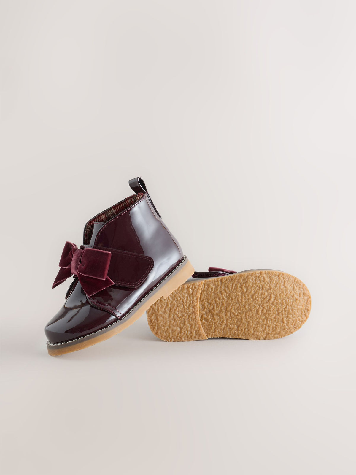 Burgundy Red Bow Detail Ankle Boots